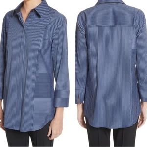 Lafayette 148 New York Claude striped blue Blouse XL